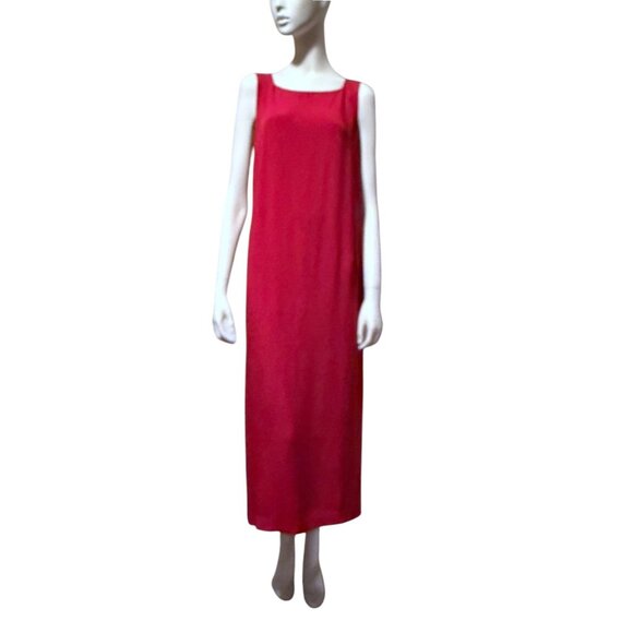 VTG Talbots Silk Maxi Dress 10 Classic Cocktail Holiday Minimalist 100% Silk - Picture 1 of 9